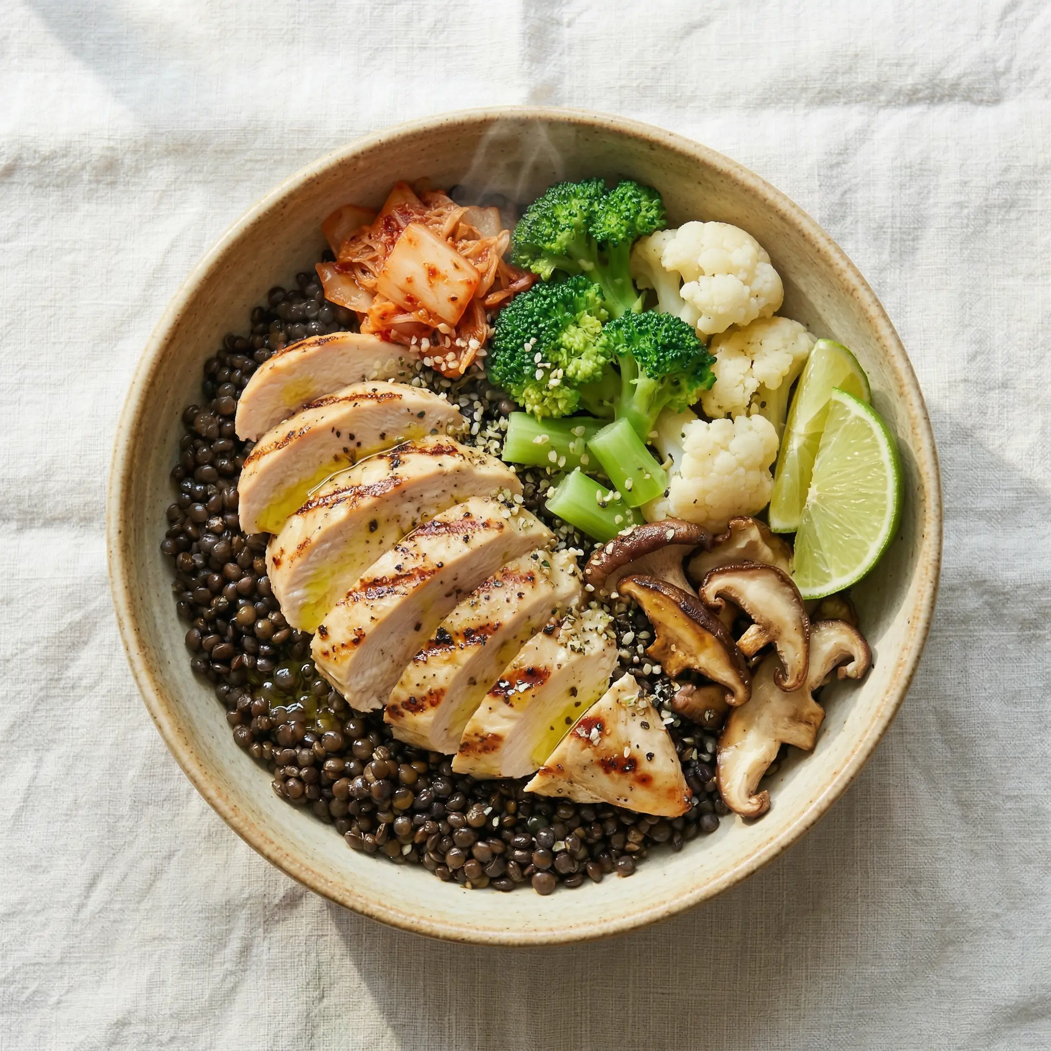 Chicken-Linsen Power Bowl